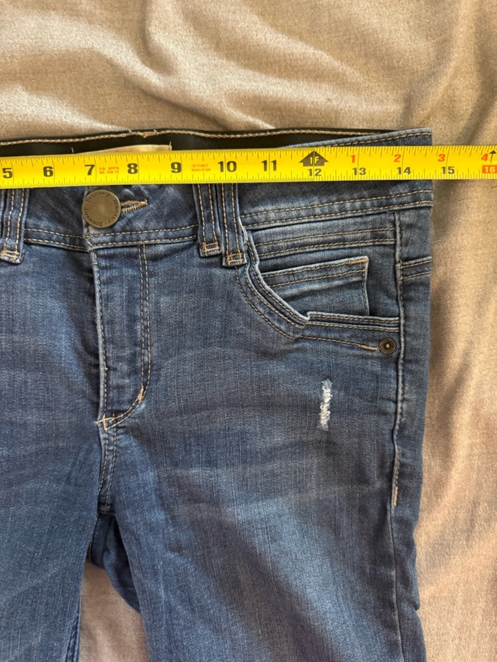 Democracy Womens Size 4 Ab Technology Skinny Jeans Dark/Med Wash Frayed Hem - Picture 10 of 11